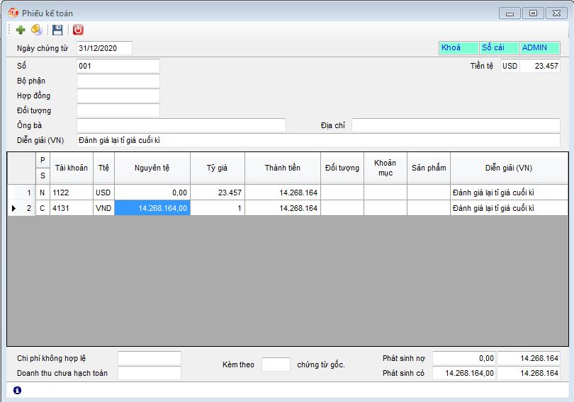 3TSoft – Hướng dẫn đánh giá chênh lệch tỷ giá cuối kỳ.
