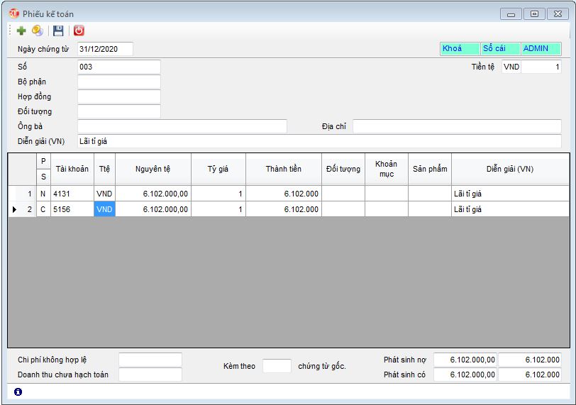 3TSoft – Hướng dẫn đánh giá chênh lệch tỷ giá cuối kỳ.