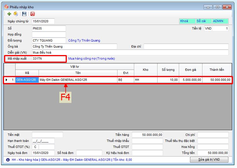 3TSoft - Hướng dẫn sử dụng mã nhập xuất