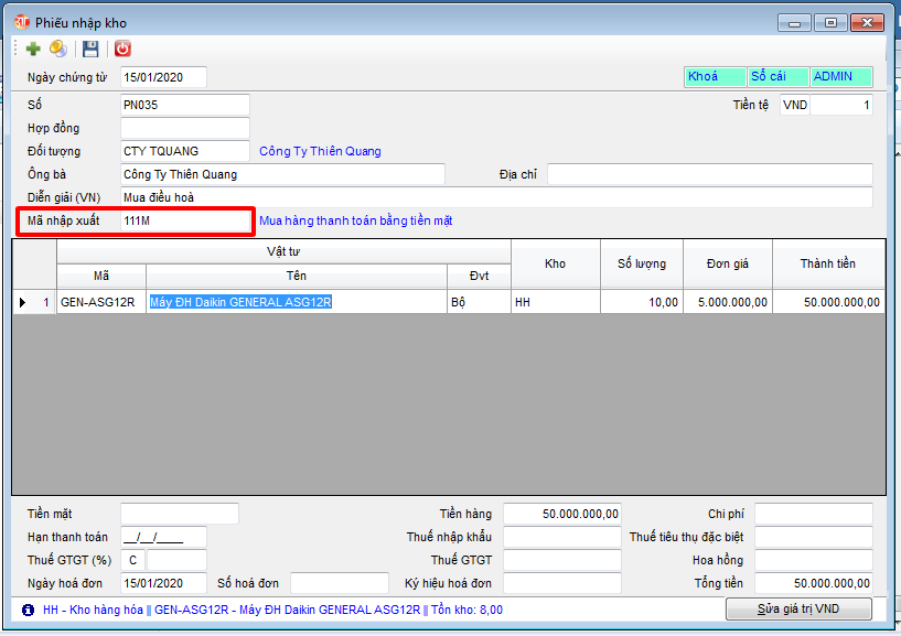 3TSoft - Hướng dẫn sử dụng mã nhập xuất